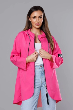 Cienka asymetryczna narzutka damska różowa (B8117-83)