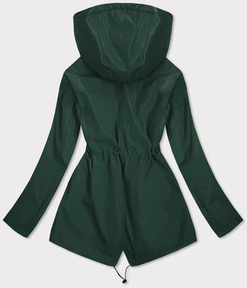 DWUSTRONNA DAMSKA KURTKA Z KAPTUREM ZIELONA-PANTERKA (SS66-1)