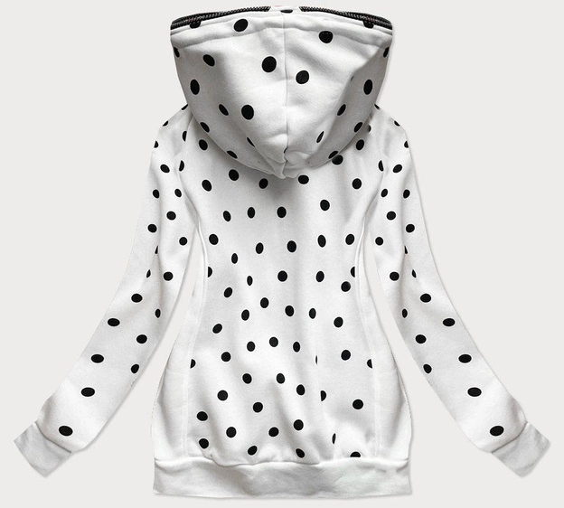 DAMSKA BLUZA DRESOWA GROCHY BIAŁA (AMG813)