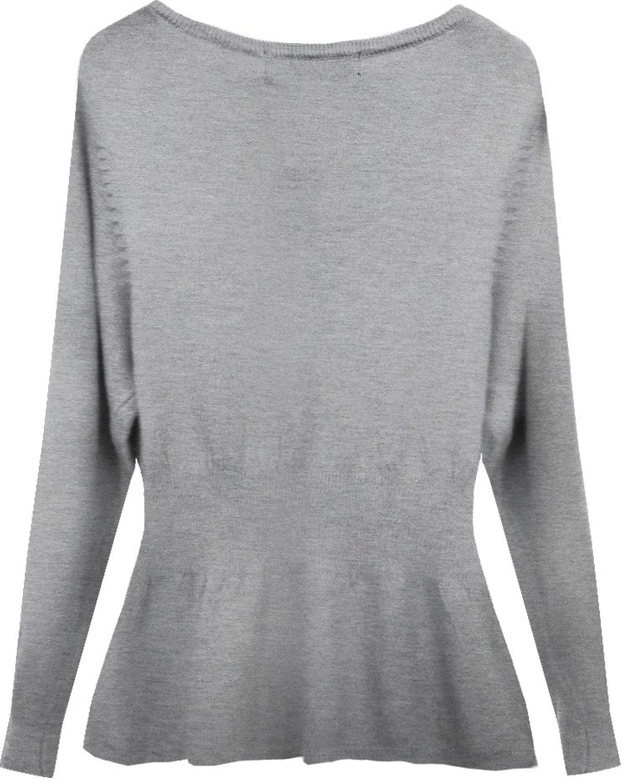 SWETER Z ŻABOTEM JASNOSZARY (1527)