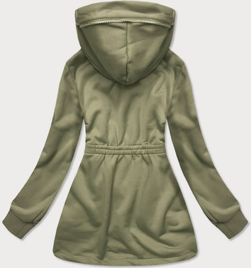 DŁUGA DAMSKA BLUZA ROZPINANA KHAKI (AMG708)