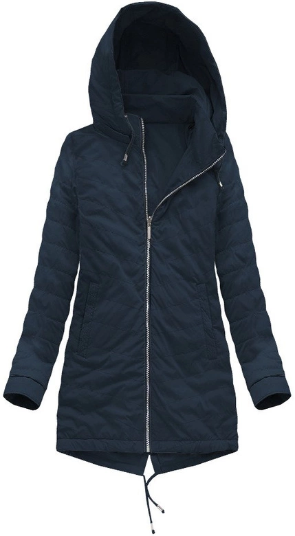 DWUSTRONNA PARKA Z KAPTUREM GRANATOWA (W0231BIG)