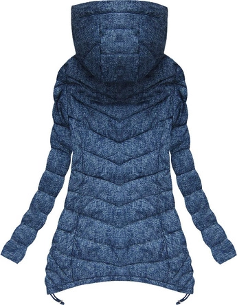 PIKOWANA KURTKA Z KAPTUREM NIEBIESKA 1 (W536)