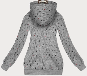 Wzorzysta bluza damska ciemnoszara (2304)