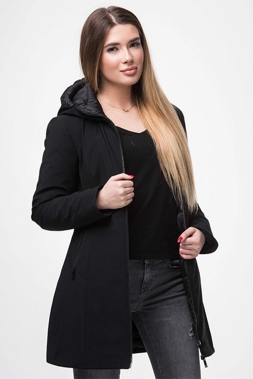 KURTKA Z KAPTUREM CZARNA (J18-006)