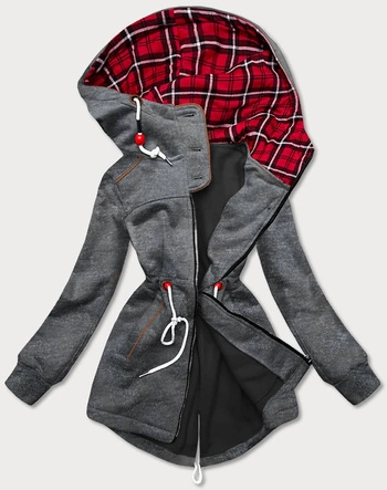 BLUZA DAMSKA NA SUWAK GRAFITOWA (AMG-686)