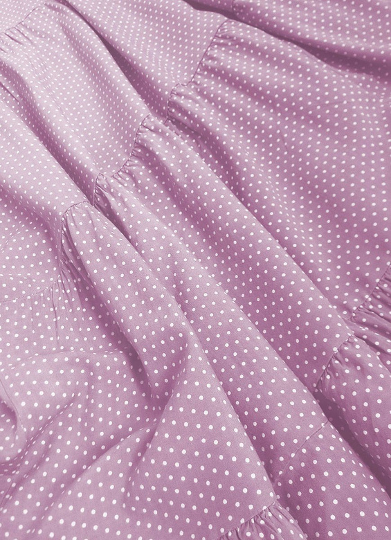 DELIKATNA SUKIENKA W GROSZKI LILAC (588ART)