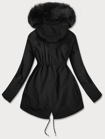 DAMSKA PARKA ZIMOWA CZARNA (W379BIG)