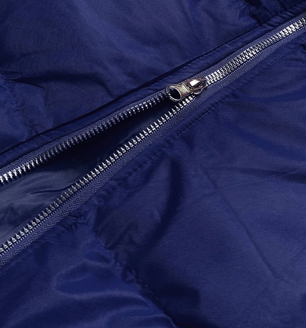 Kurtka zimowa damska z kapturem granatowa (5m722-215)