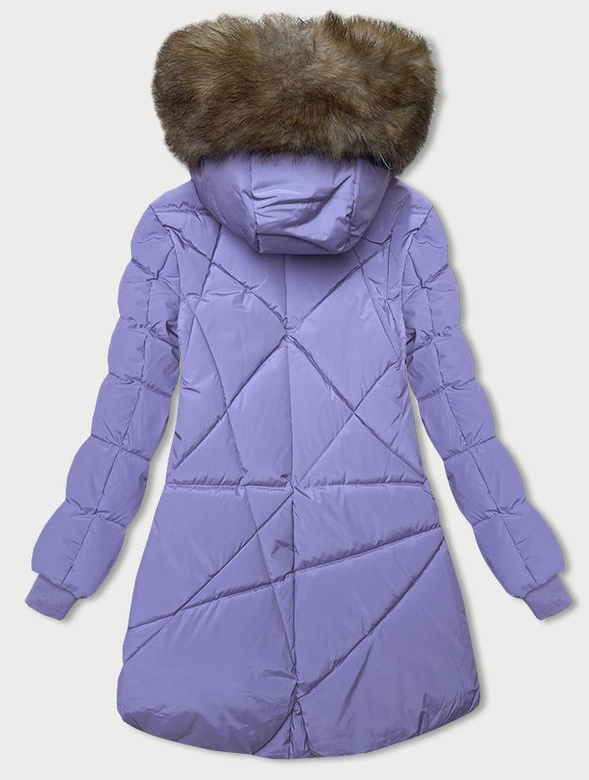 Zimowa kurtka z kapturem fioletowa (LHD-23015)