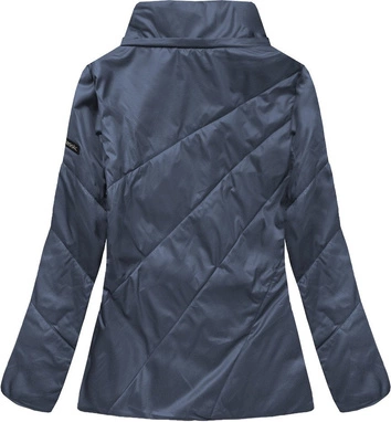 PIKOWANA KURTKA Z KAPTUREM NIEBIESKA (B9516)