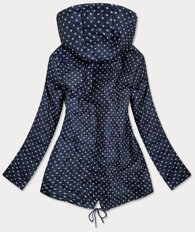 DWUSTRONNA KURTKA DAMSKA GROSZKI GRANATOWA (MM70)