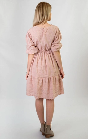 SUKIENKA Z BUFIASTYMI RĘKAWAMI ANTYCZNY RÓŻ (615ART)