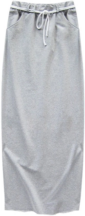 DRESOWA SPÓDNICA MAXI Z KIESZENIAMI SZARA (93ART)