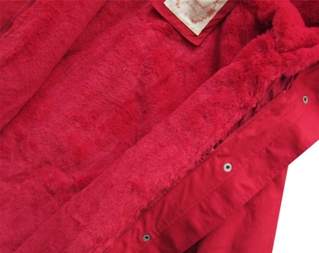 PARKA Z PODPINKĄ I KAPTUREM CZERWONA (MODEL17)