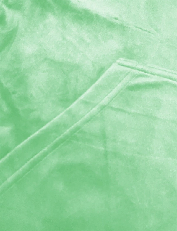 Welurowy dres damski z rozpinaną bluzą jasny zielony (8C1176-127)