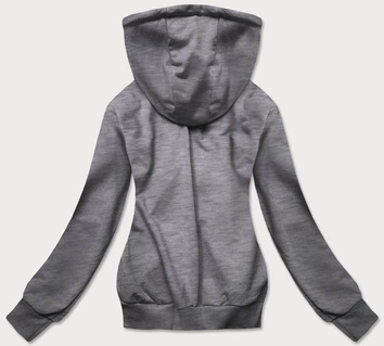 Rozpinana cienka bluza damska z kapturem ciemny szary (W08-5)