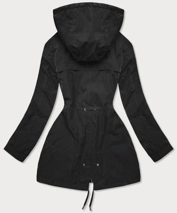 Dwustronna kurtka parka damska czarno/żółta (w703big)