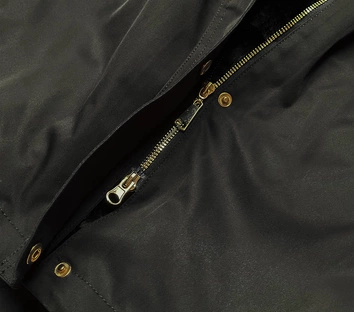 Damska kurtka parka zimowa z kapturem khaki (b531-11)