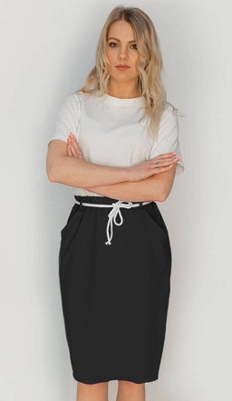 DRESOWA SPÓDNICA Z KIESZENIAMI CZARNA (592ART)