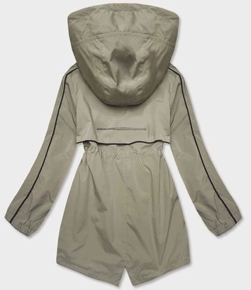 Cienka kurtka damska na podszewce oliwka (B8119-48)