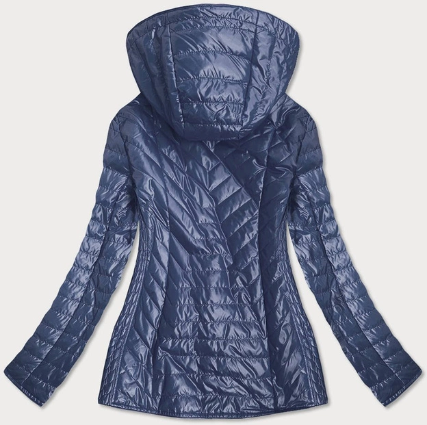 Damska kurtka z ozdobną podszewką niebieska (mm21)