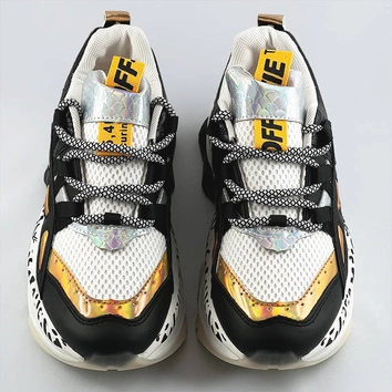 Damskie sneakersy panterka czarne (bx1827-sp)