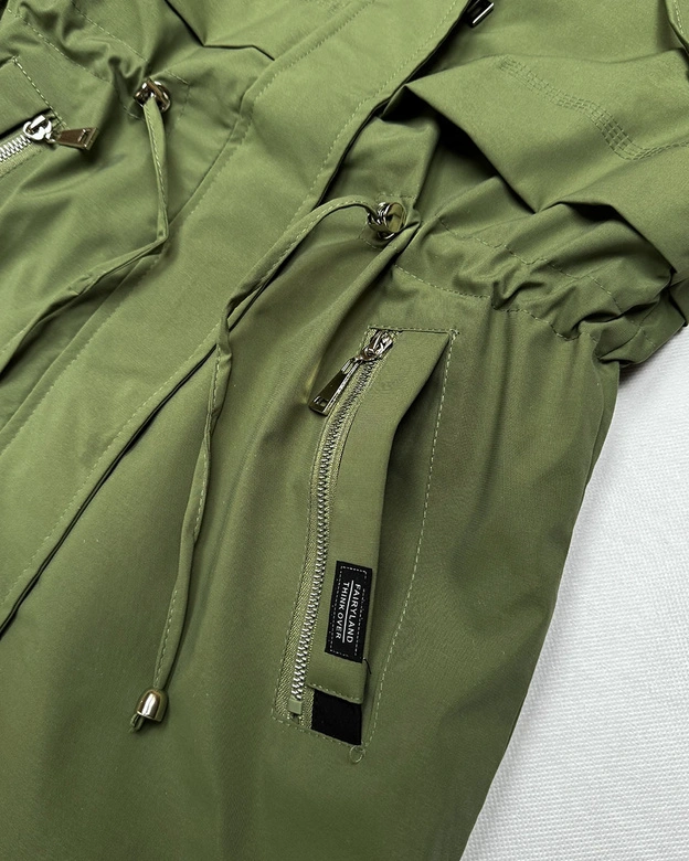 Dwustronna kurtka parka Goodlookin zielona panterka (KK60424-2#)