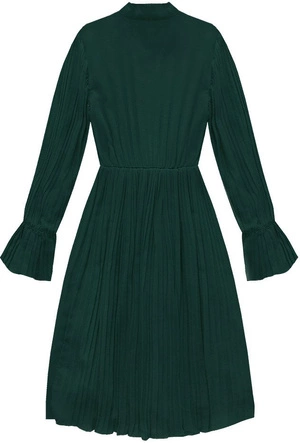 ZWIEWNA PLISOWANA SUKIENKA BUTELKOWA ZIELEŃ (136ART)