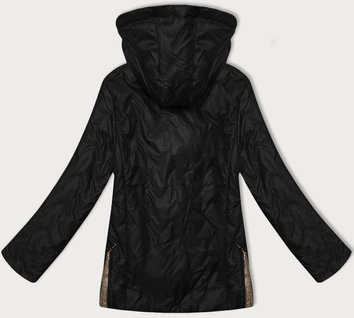 Pikowana kurtka damska z odpinanym kapturem S'West czarna (B8356-1)