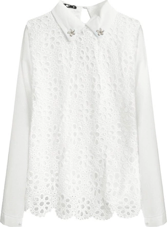 ELEGANCKA BLUZKA Z KOŁNIERZYKIEM BIAŁA (X6317/1X)