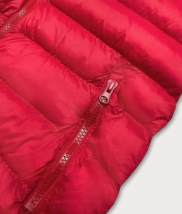 Krótka kamizelka pikowana damska ciemnoczerwona (23077-275)