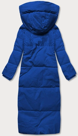 Długa kurtka zimowa damska niebieska (AG3-3031)