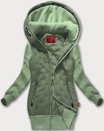 Damska bluzo-kurtka z kapturem LHD szarozielona (AMG-162A)