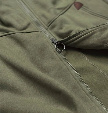 DŁUGA DAMSKA BLUZA Z KAPTUREM KHAKI (AMG705)