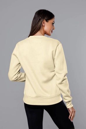 Bluza dresowa damska ze ściągaczami ecru (w01-67)