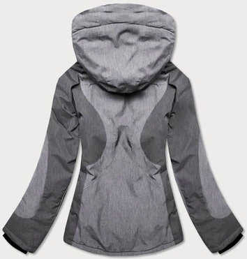 DAMSKA KURTKA NA NARTY SZARY/MELANŻ (B2353)