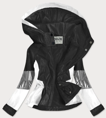 DAMSKA KURTKA WIATRÓWKA CZARNO-BIAŁA (YR1966)