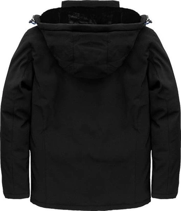 KURTKA ZIMOWA Z MEMBRANĄ CZARNO-NIEBIESKA (456)