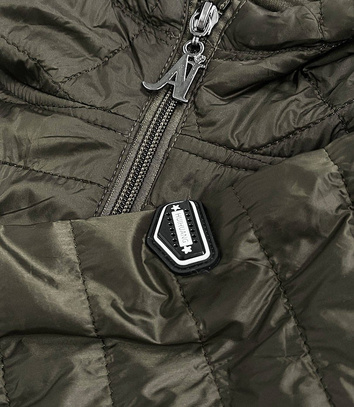 PIKOWANA KURTKA DAMSKA Z KAPTUREM KHAKI (Q359#)