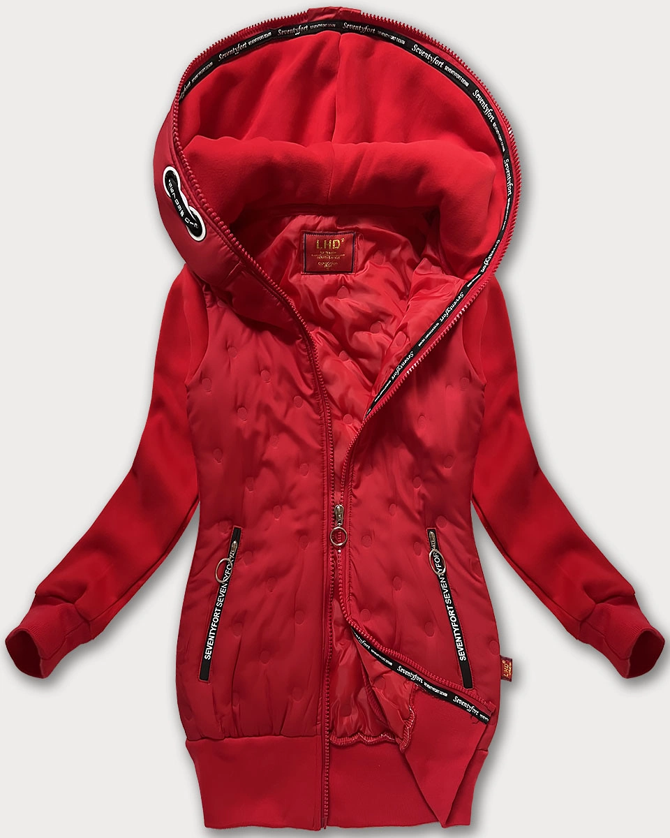 Damska bluzo-kurtka z kapturem LHD czerwona (AMG-162A)