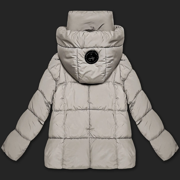 Puchowa luźna kurtka damska z kapturem S'West jasny beżowy (B8529-46)