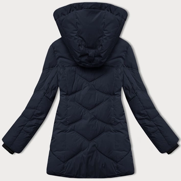 Zimowa kurtka damska z odpinanym kapturem  LHD granatowa (LHD-24577)