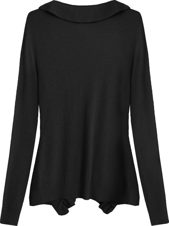 SWETER Z FALBANAMI CZARNY (1580)