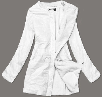 Przejściowa kurtka damska na misiu biała (m-1733)