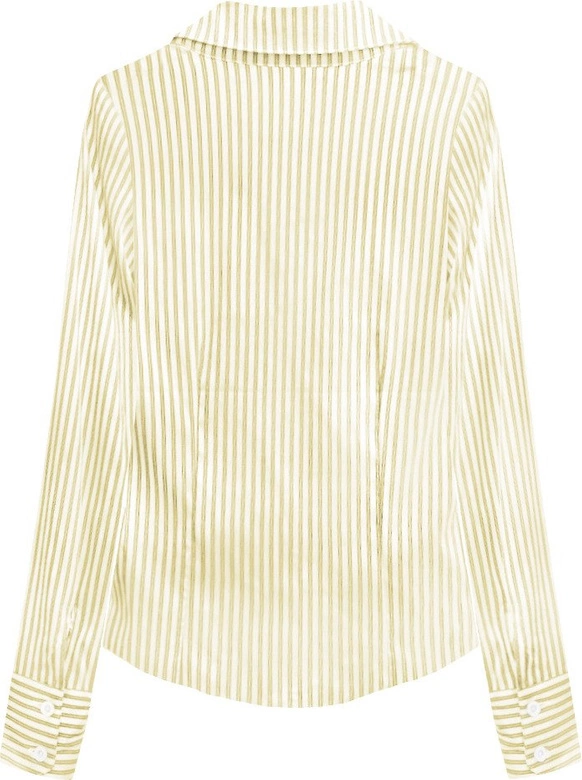 ELEGANCKA KOSZULA BIAŁO-ŻÓŁTA (384ART)