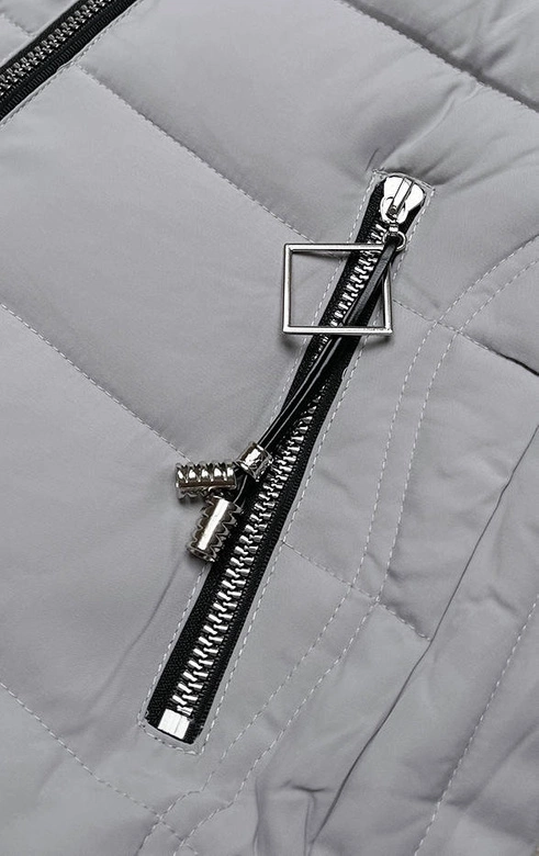 PIKOWANA KURTKA ZIMOWA Z KAPTUREM SZARA (B9526-9)