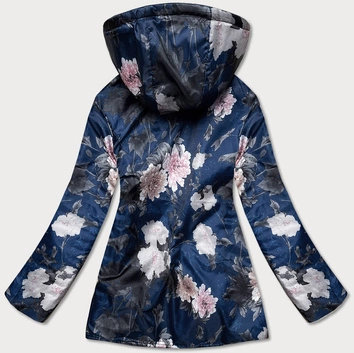 Damska dwustronna kurtka z kapturem granatowa 1 (sf732)