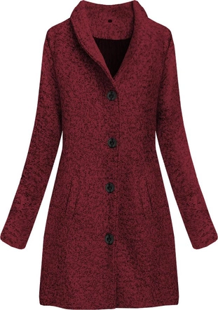 KRÓTKI PŁASZCZ ZIMOWY ZE STÓJKĄ BORDOWY (536/2ART)