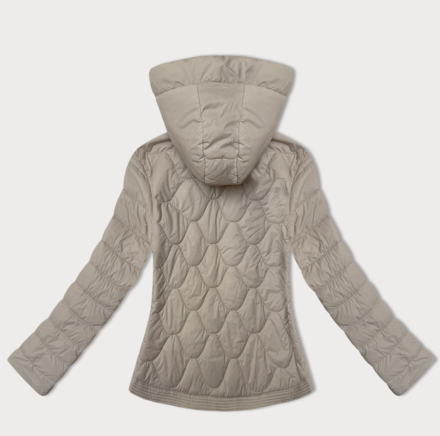 Pikowana krótka kurtka damska J Style beżowa (16M9239-62)